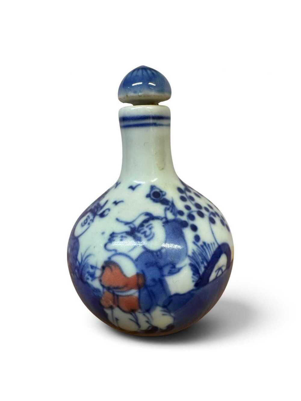 Antique Chinese Porcelain Snuff Bottle Qing Dynasty